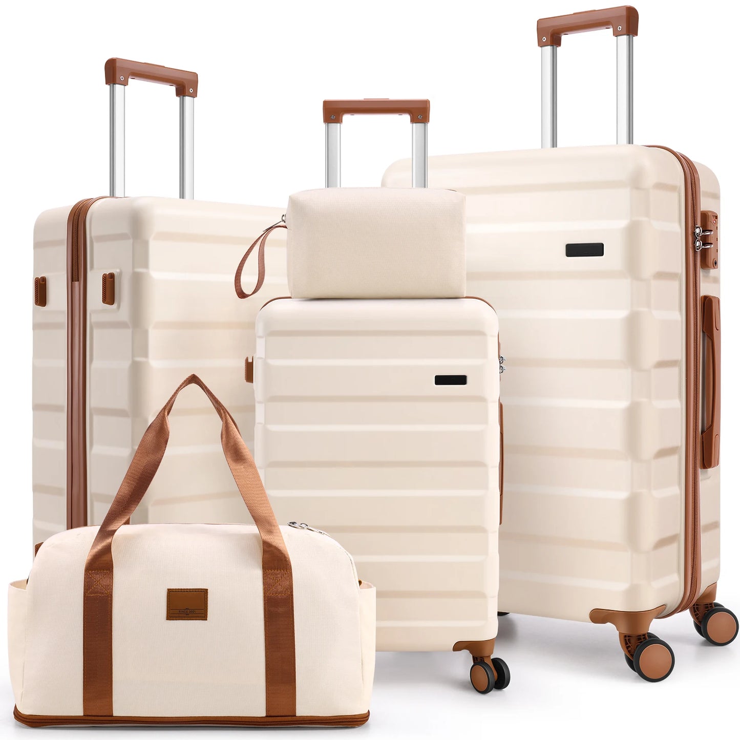 Luggage Sets 3/5 Piece Durable Suitcase, Dual-Spinner Wheel TSA Lock, Carry on Luggage.