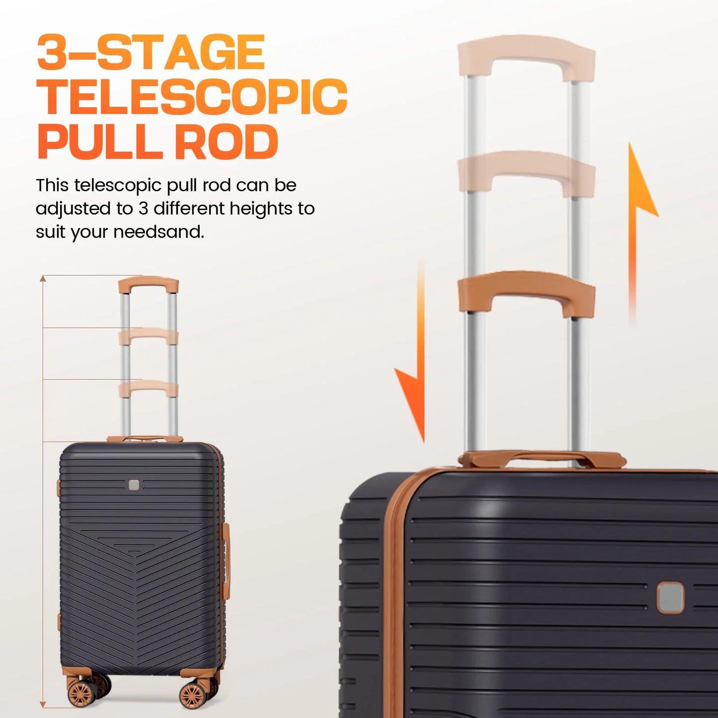 4/6 Piece Luggage Set, with Spinner Wheels & TSA Lock, Carry on Luggage Hard shell.