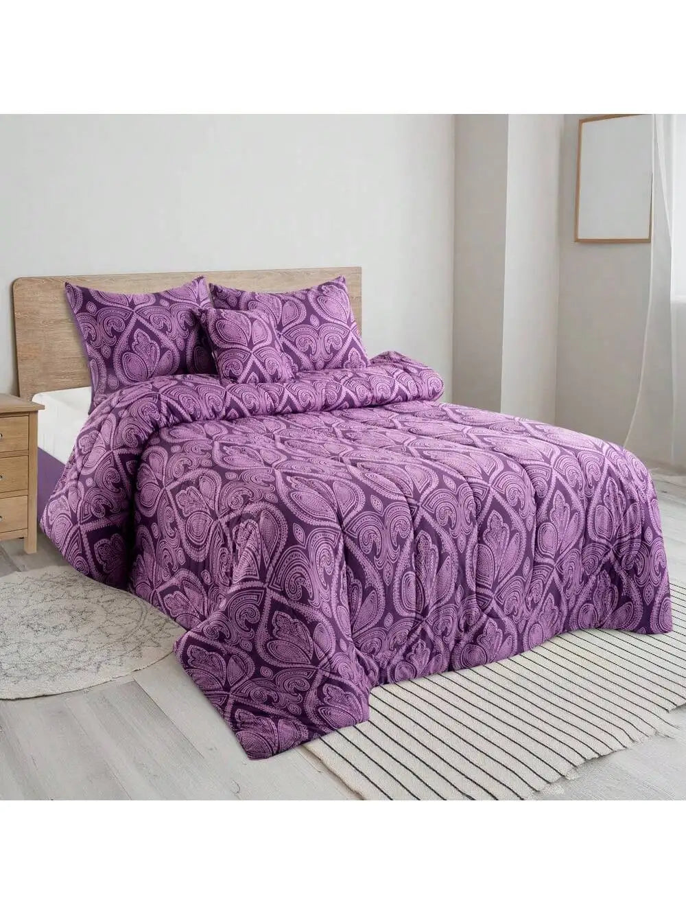 Lux Décor 5-Piece Reversible Comforter Set – Printed All-in-One, Bed-in-a-Bag.