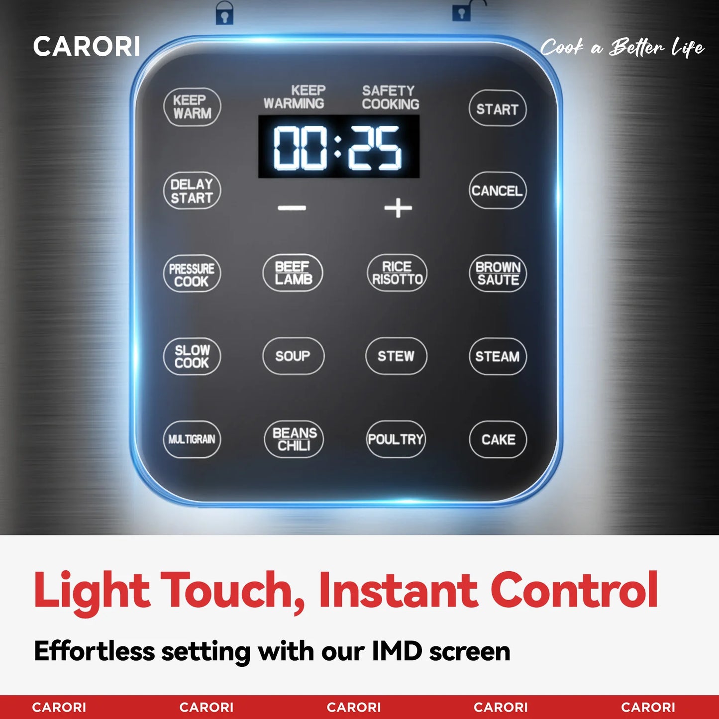 Pressure Cooker 6QT Stainless SteelCeramic Inner Pot,  1000W