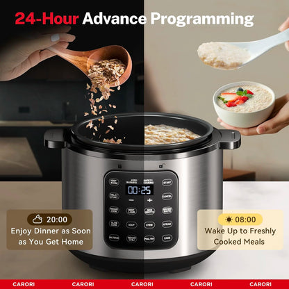 9-in-1 Electric Pressure Cooker 6 Qt, Programmable Multi-Function with