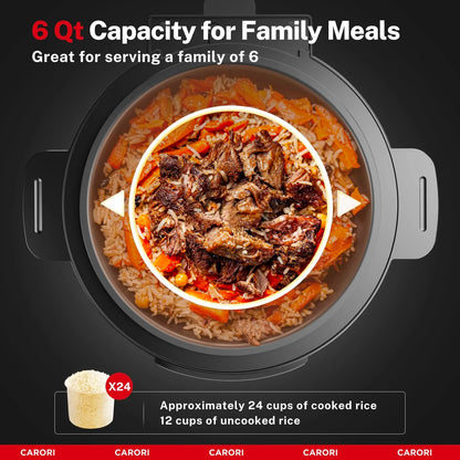 9-in-1 Electric Pressure Cooker 6 Qt, Programmable Multi-Function with