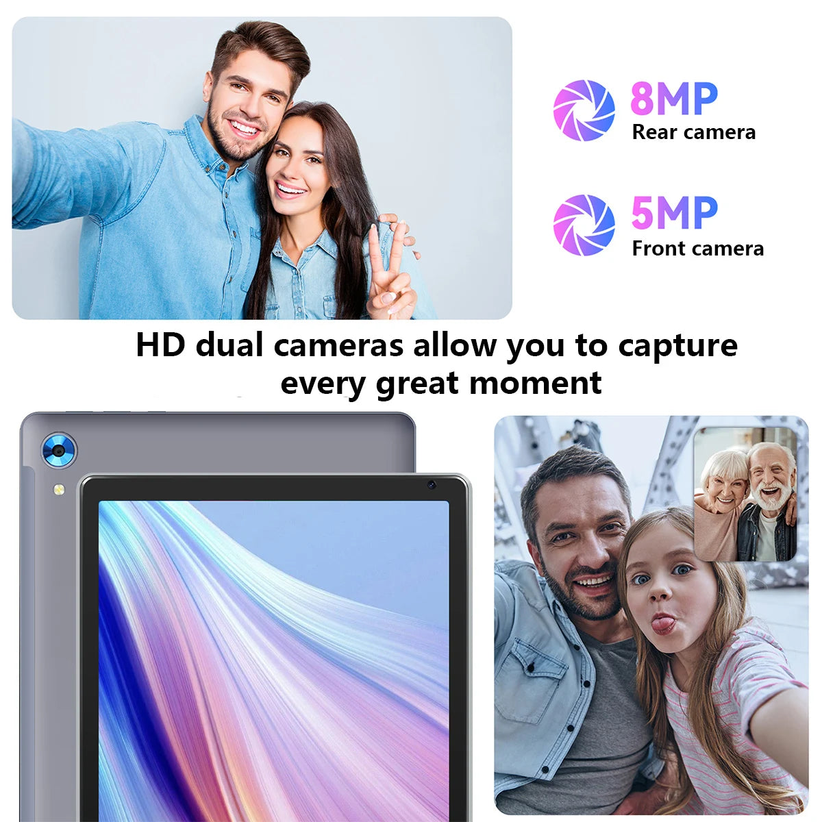 10 Inch Tablet Android 14 16GB RAM 128GB ROM 1TB Expand Octa-Core Wide vine L1 With Stylus Keyboard Mouse for Work.