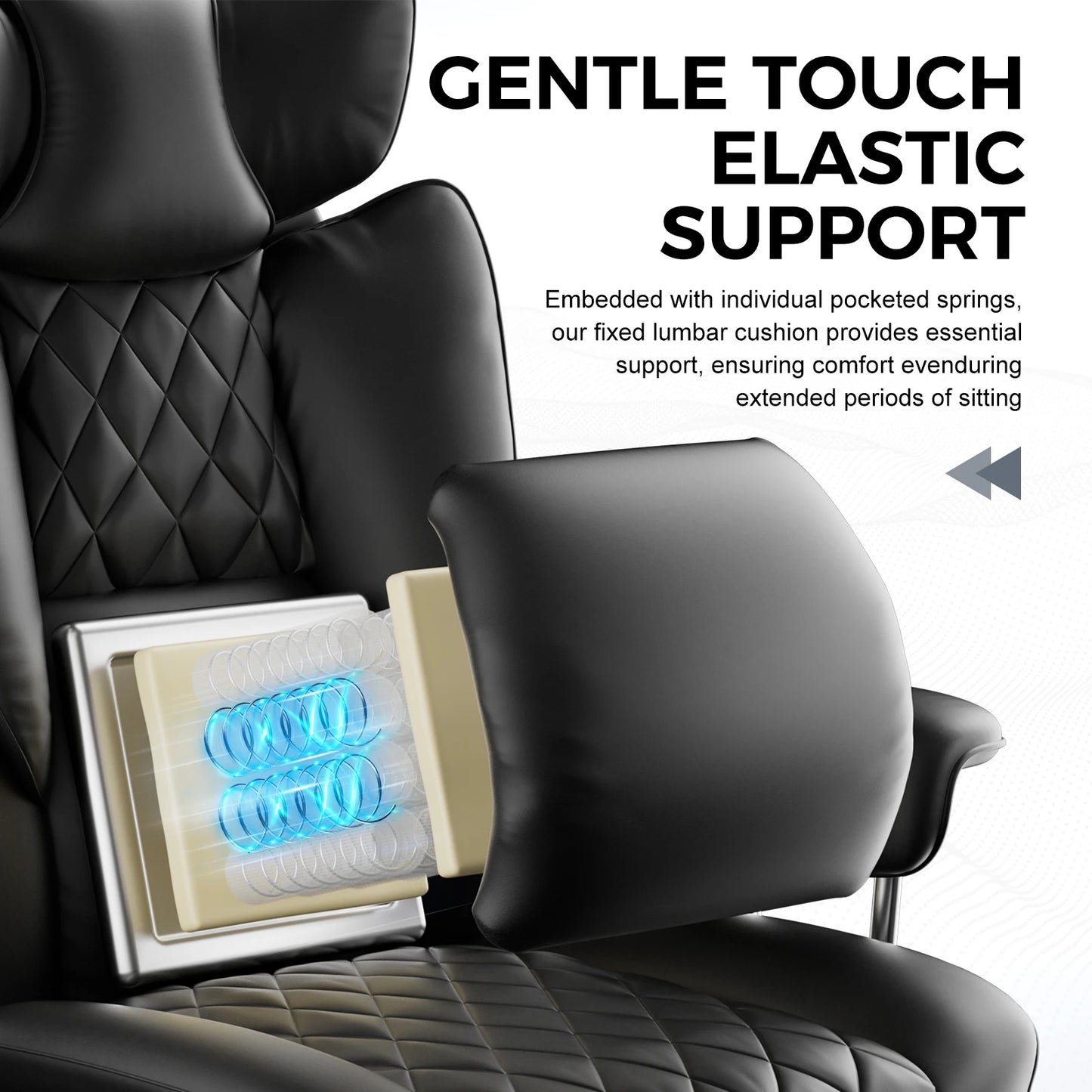 Big and Tall Gaming Chair with Pocket Spring, Lumbar Support Footrest