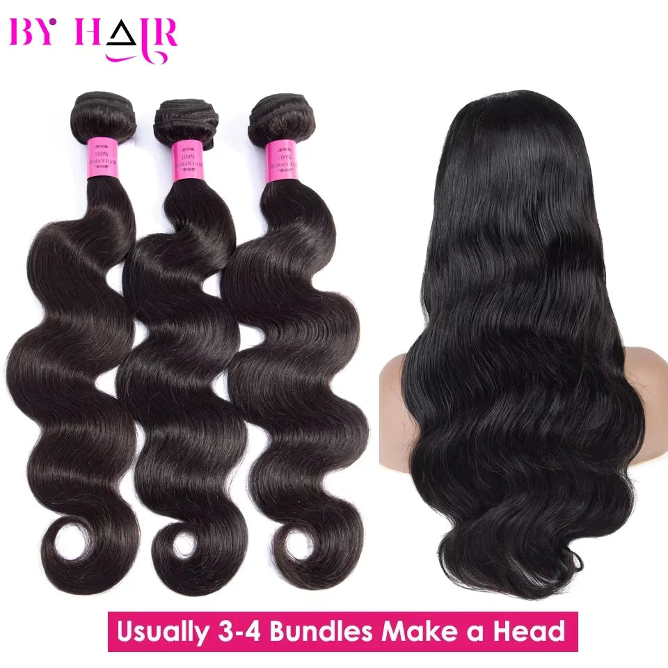 26 Inch Body Wave Bundles With Closure Brazilian Hair Weave ,3/4 Bundles With Closure Natural Human Hair Bundles With 2X6 Closure