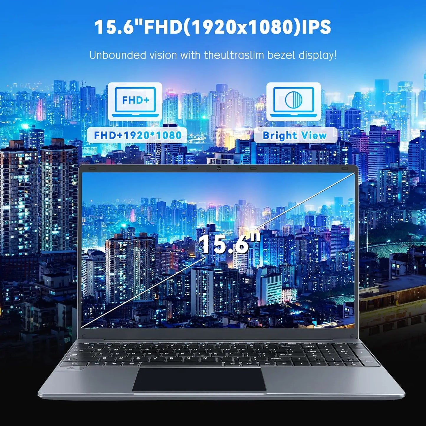 15.6 Inch Laptop Windows11 Notebook,16G RAM, 512GB SSD, Quad-Core Intel Celeron, N5095 Processors,1080P IPS FHD Laptop Computer.