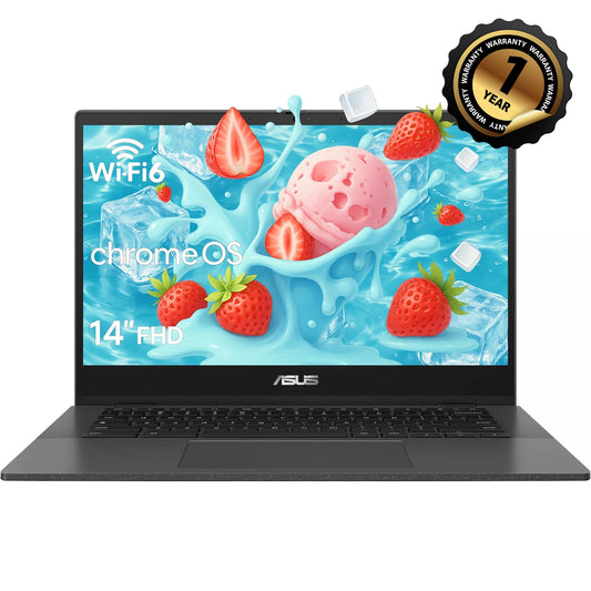 ASUS Chromebook 14" Business Laptop, MediaTek 520,4GB RAM, 320GB Storage(64GB eMMC+256GB SD Card),
