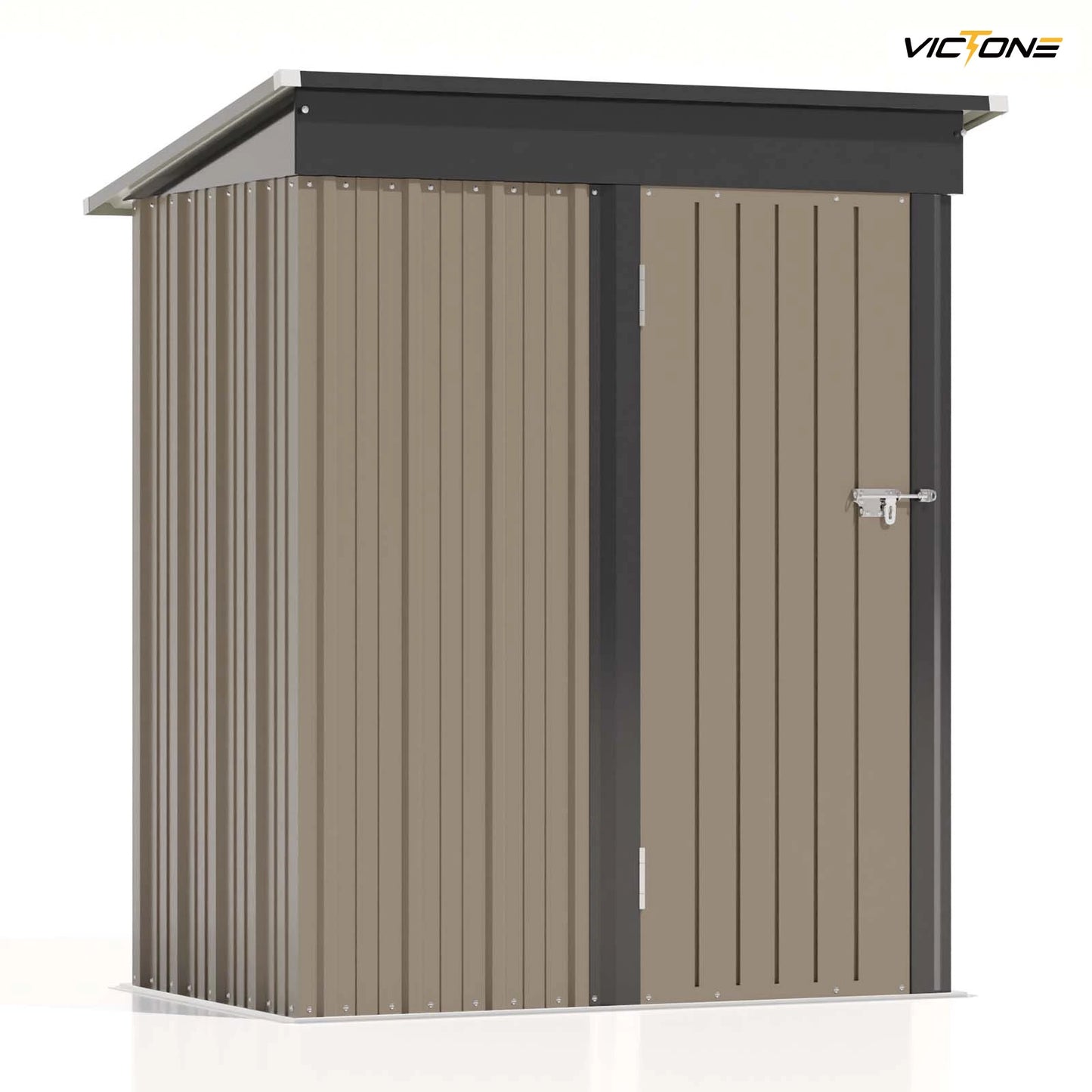 Patio well 5x3 FT Outdoor Storage Shed, Tool Shed with Sloping Roof and Lockable Door.