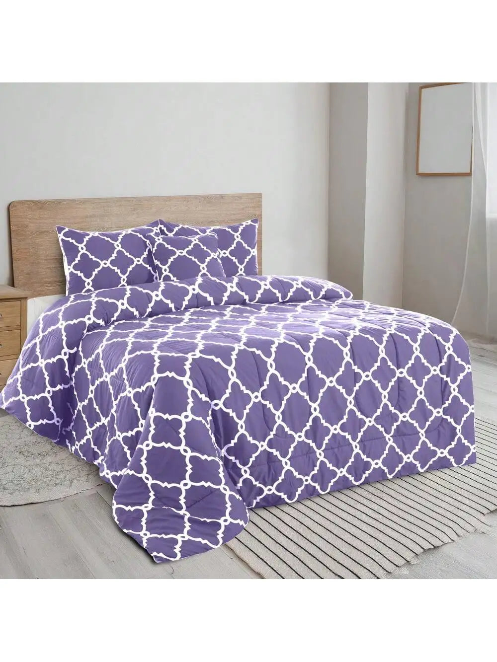 Lux Décor 5-Piece Reversible Comforter Set – Printed All-in-One, Bed-in-a-Bag.