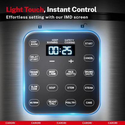 9-in-1 Electric Pressure Cooker 6 Qt, Programmable Multi-Function with