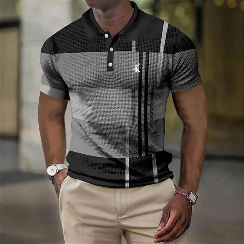 Men Polo Golf Shirt Work, Casual Collar Short Sleeve Basic Color.