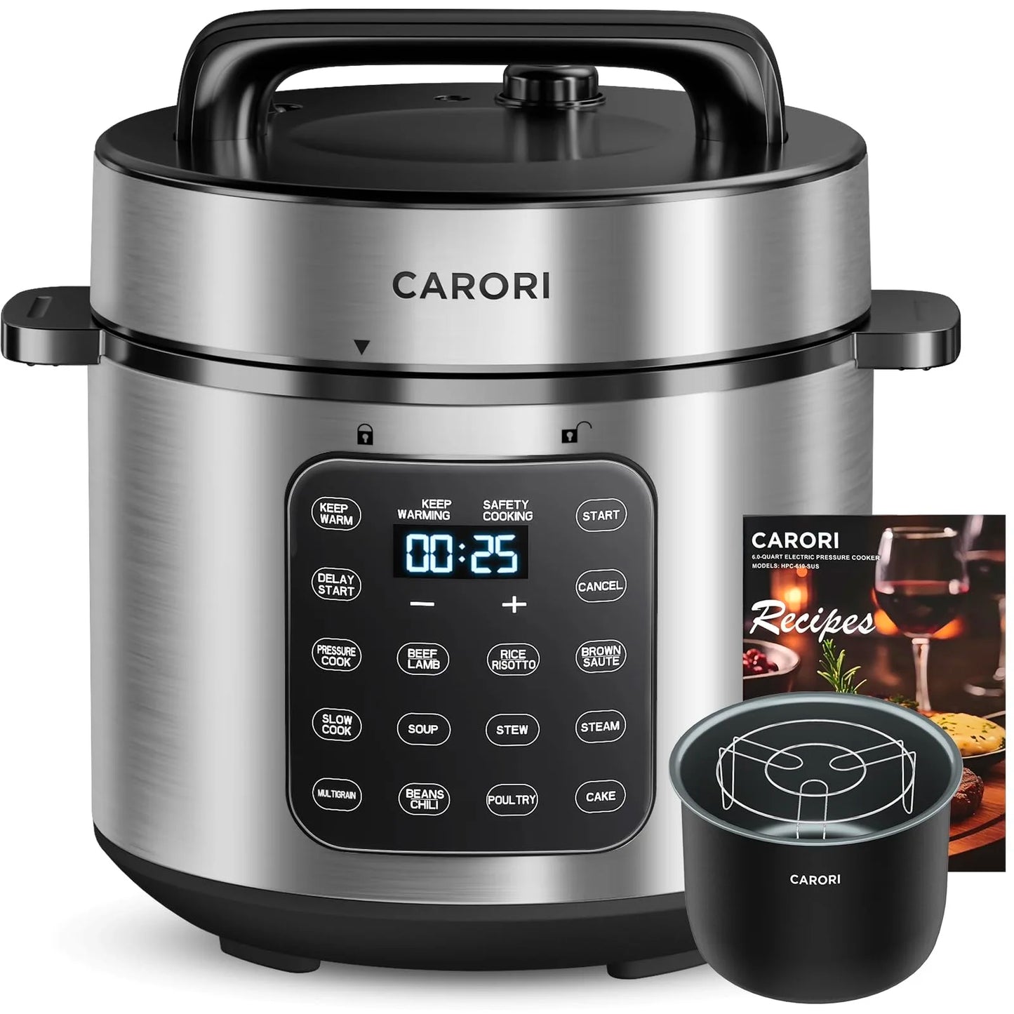 9-in-1 Electric Pressure Cooker 6 Qt, Programmable Multi-Function with