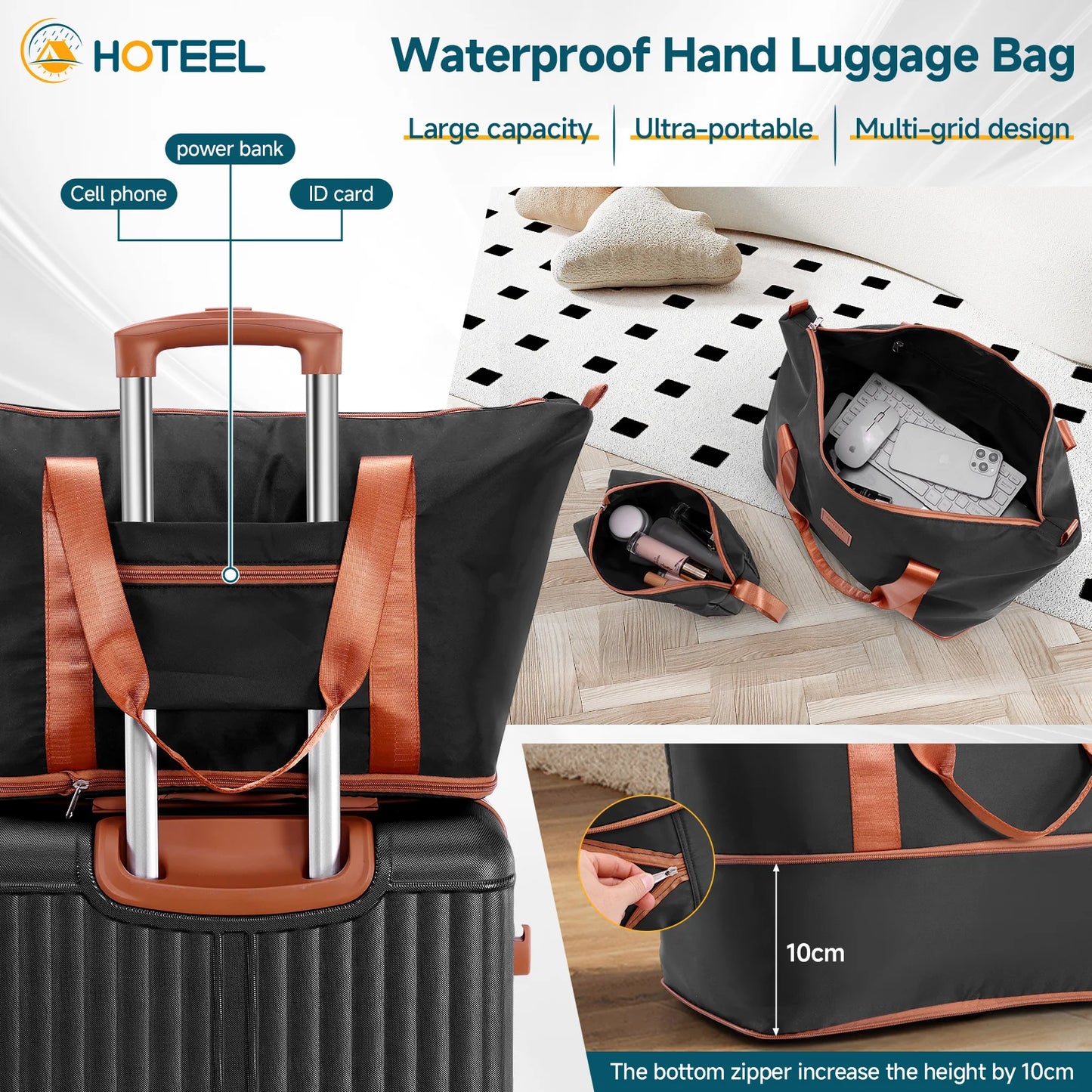 6 Piece Luggage Set With Spinner Wheels, Carry On Suitcase Set Duffel &Toiletry Bag With TSA Lock.