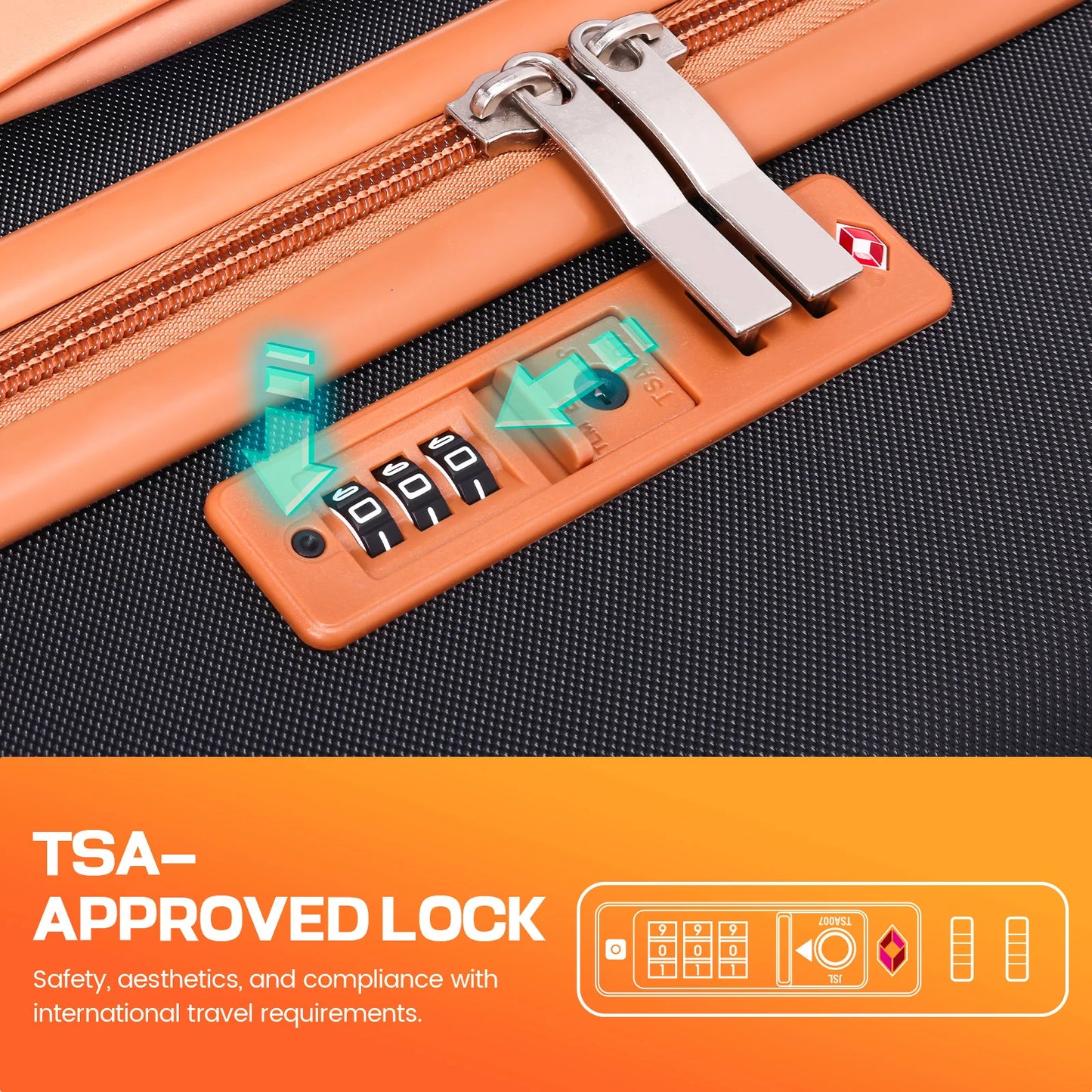 4/6 Piece Luggage Set, with Spinner Wheels & TSA Lock, Carry on Luggage Hard shell.