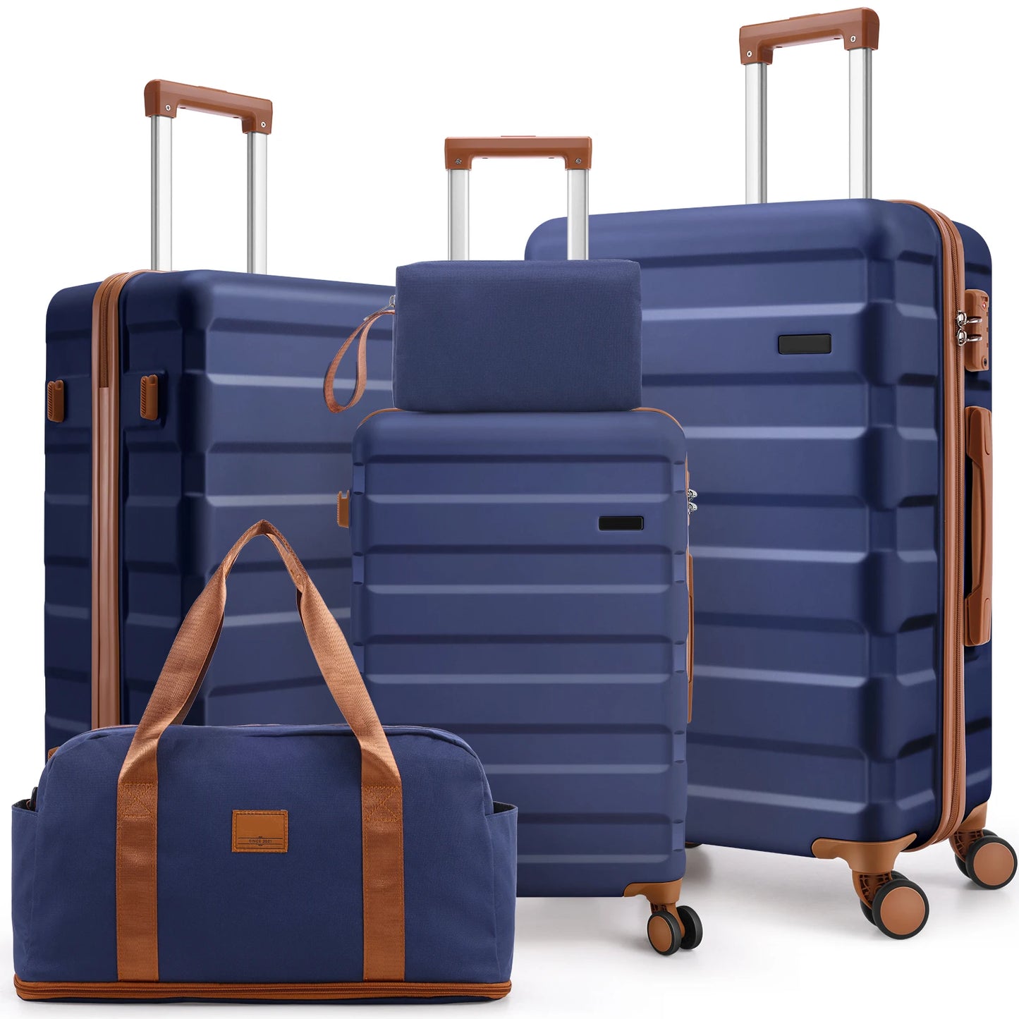 Luggage Sets 3/5 Piece Durable Suitcase, Dual-Spinner Wheel TSA Lock, Carry on Luggage.