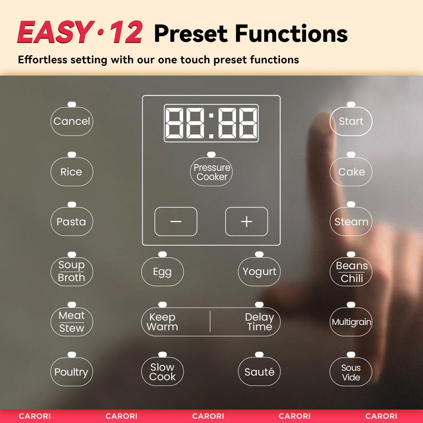 1200W 12-in-1 Electric Pressure Cooker 8Qt
