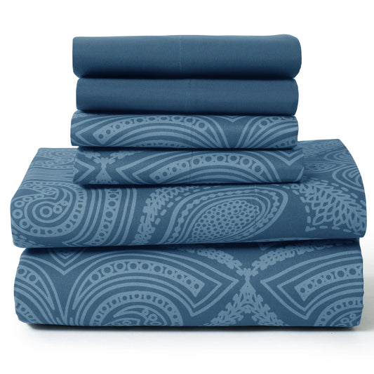 Lux Decor 6Pc Paisley Sheet Set
