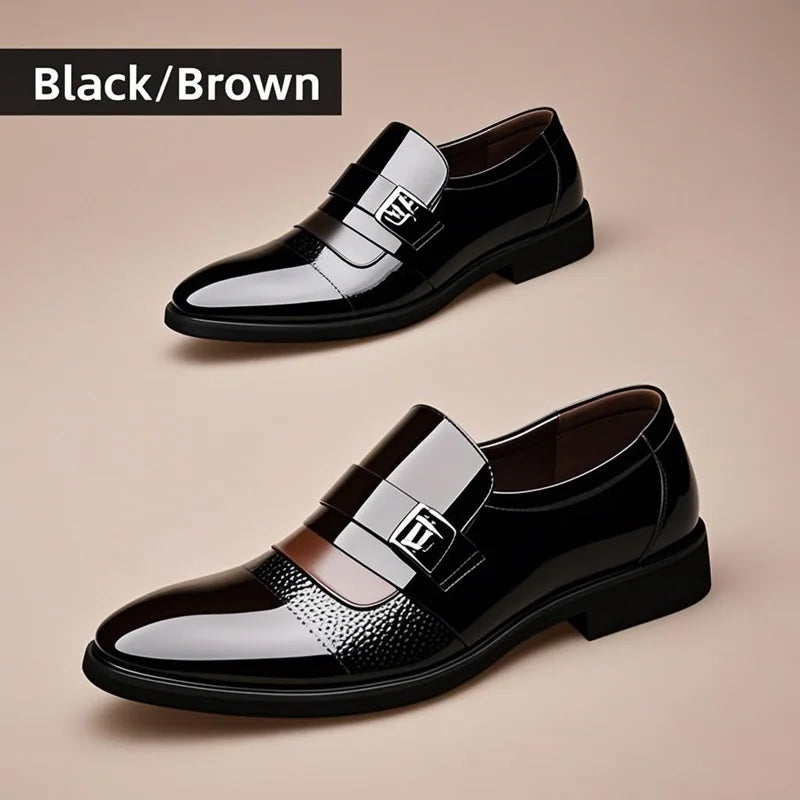 Men Leather Shoes, Carved Lace-up Brogue, Oxford Dress Shoes! Formal, Business, Office Shoes.