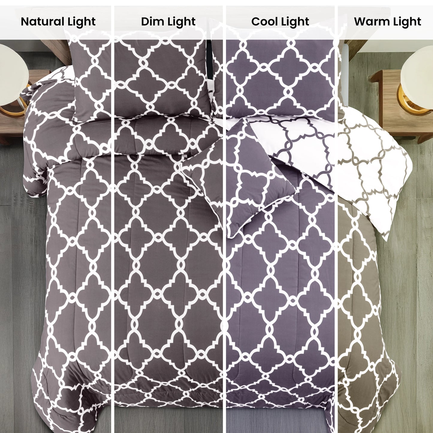 Lux Décor 5-Piece Reversible Comforter Set – Printed All-in-One, Bed-in-a-Bag.