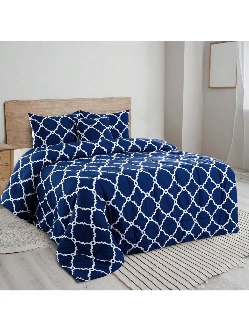 Lux Décor 5-Piece Reversible Comforter Set – Printed All-in-One, Bed-in-a-Bag.