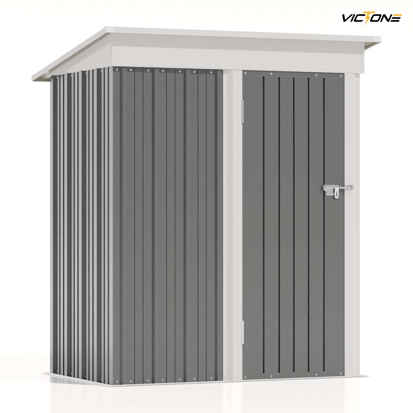 Patio well 5x3 FT Outdoor Storage Shed, Tool Shed with Sloping Roof and Lockable Door.