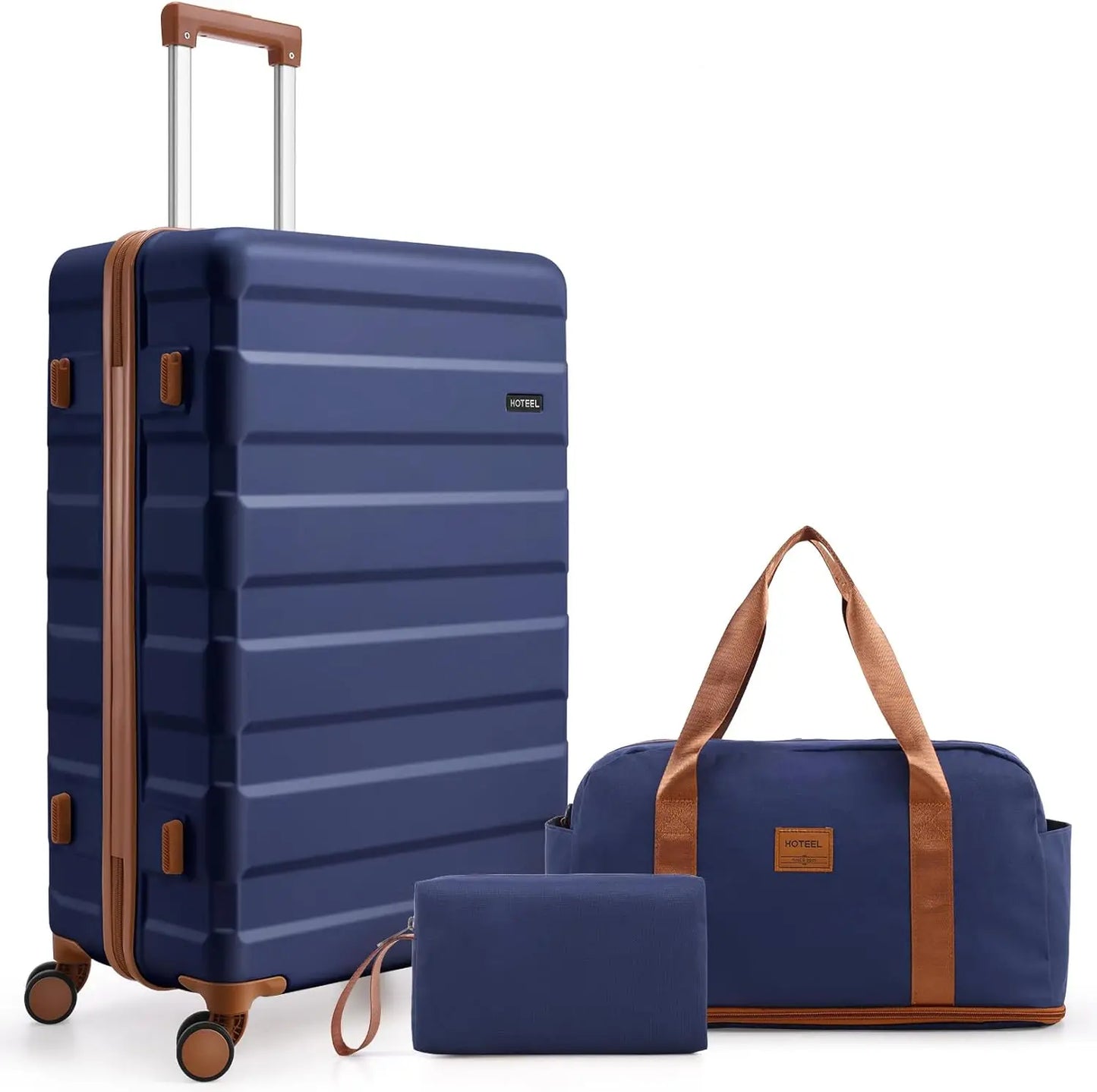 3/5pcs Carry On Luggage Set With Spinner Wheel, ABS Hard shell Suitcase With TSA Lock 20/24/28"Luggage, Toiletry Bag Duffel Bag.