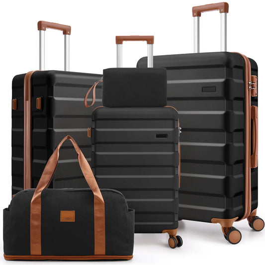 Luggage Sets 3/5 Piece Durable Suitcase, Dual-Spinner Wheel TSA Lock, Carry on Luggage.