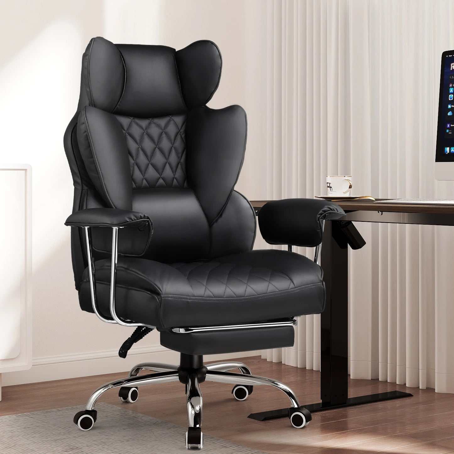 Big and Tall Gaming Chair with Pocket Spring, Lumbar Support Footrest