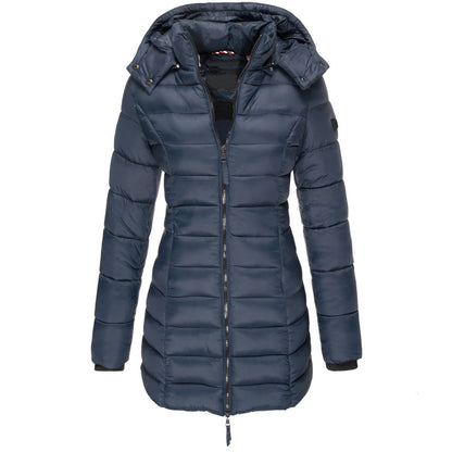 Winter Jackets for Women Zipper Hooded Cotton Padded Jackets.