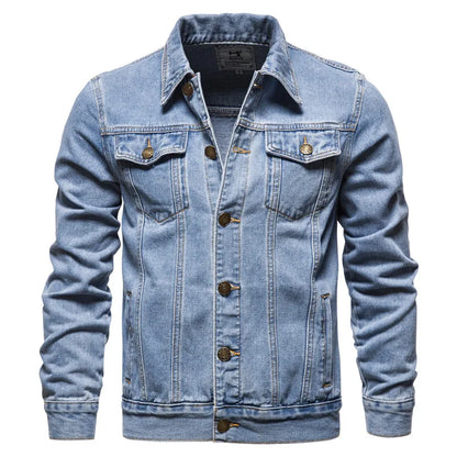 Men Denim Jackets  Fashion  Causal Oversized Casual Black Blue Denim