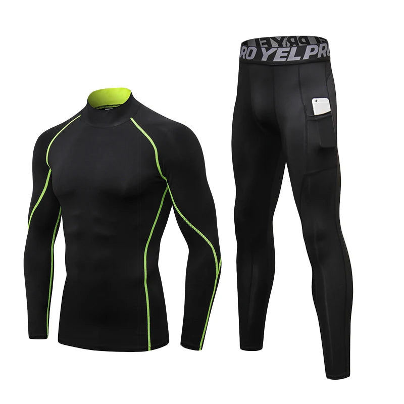 Thermal Underwear Sets Men High Collar Winter Long Johns