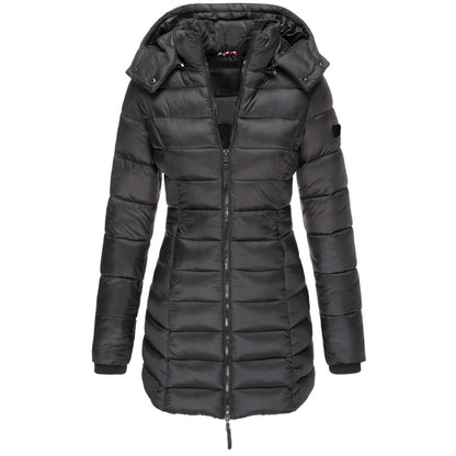 Winter Jackets for Women Zipper Hooded Cotton Padded Jackets.