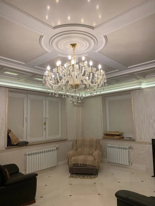 Modern Crystal Led Chandelier/TR GOLD/Silver K9 Large 6/8/10/15/18 Arm Living Room Crystal Lighting Fixture.