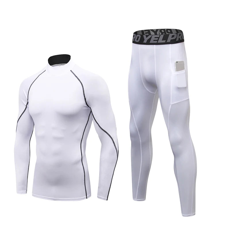 Thermal Underwear Sets Men High Collar Winter Long Johns