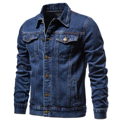 Men Denim Jackets  Fashion  Causal Oversized Casual Black Blue Denim