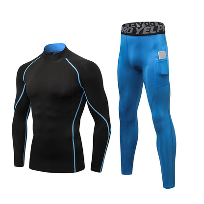 Thermal Underwear Sets Men High Collar Winter Long Johns