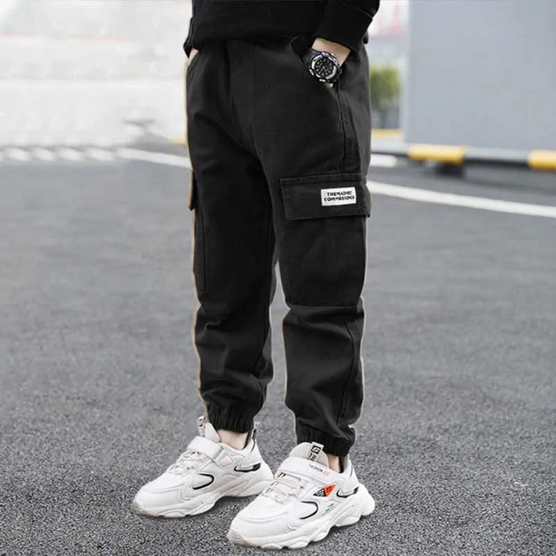 Cargo Pants Spring Autumn Thick Boys Trousers, Casual Kids Sport Pants Teenage Clothes For  4-11Year.