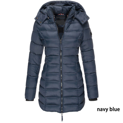 Winter Jackets for Women Zipper Hooded Cotton Padded Jackets.