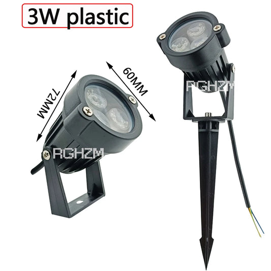 Garden Lights Outdoor LED Waterproof Lawn Lamp, 220V 110V 12V 3W 9W Pathway  Spotlight