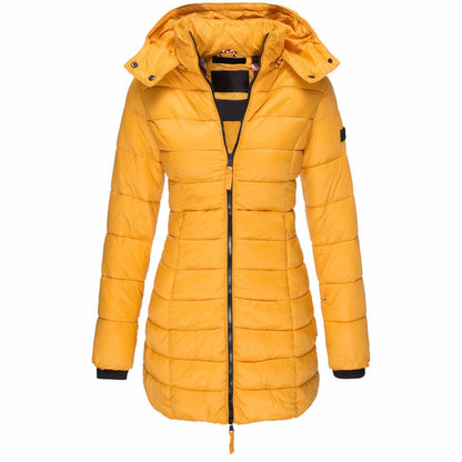 Winter Jackets for Women Zipper Hooded Cotton Padded Jackets.