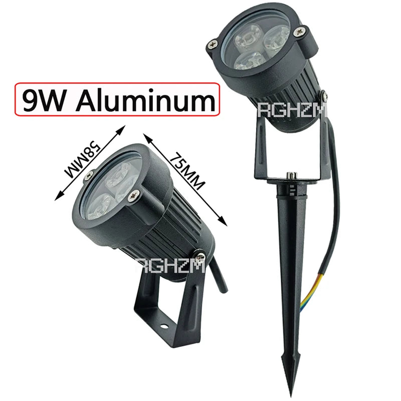 Garden Lights Outdoor LED Waterproof Lawn Lamp, 220V 110V 12V 3W 9W Pathway  Spotlight