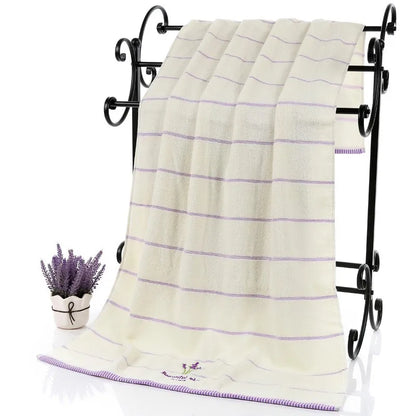 Luxury White Lavender, Purple Bath Towels, for Adults and Children,  Christmas Gift, 1Pc
