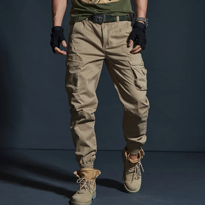Men Cargo Pants Casual Men Baggy Regular Cotton Trousers Combat Military Tactical Pants with Multi Pockets.