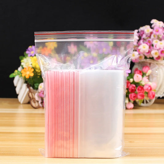 100 Pcs/Pack Small Zip Lock Plastic Bags recloseable Storage Bag  Clear Bags