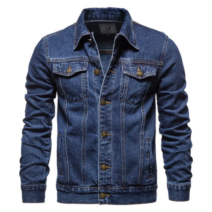 Men Denim Jackets  Fashion  Causal Oversized Casual Black Blue Denim