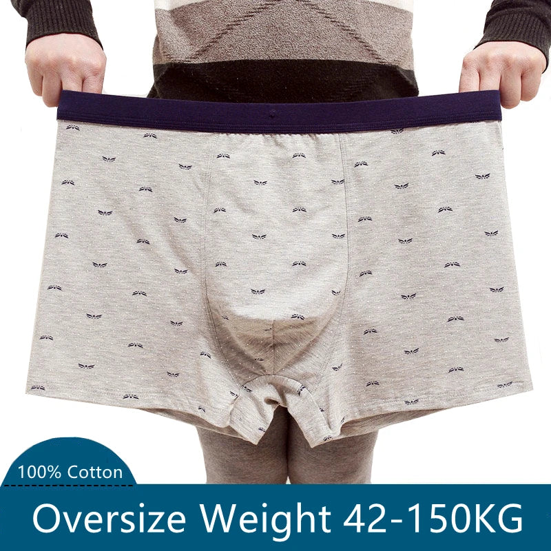 Plus Size Men 160kg Seamless Cotton Underpants Men Underwear, Pure Cotton Boxer Briefs.
