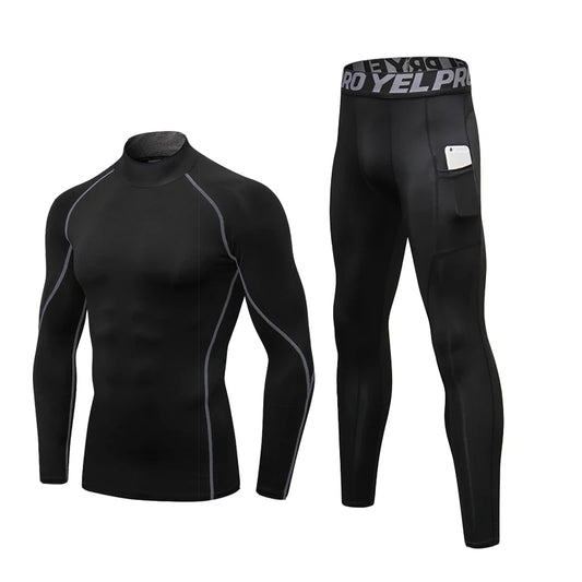 Thermal Underwear Sets Men High Collar Winter Long Johns