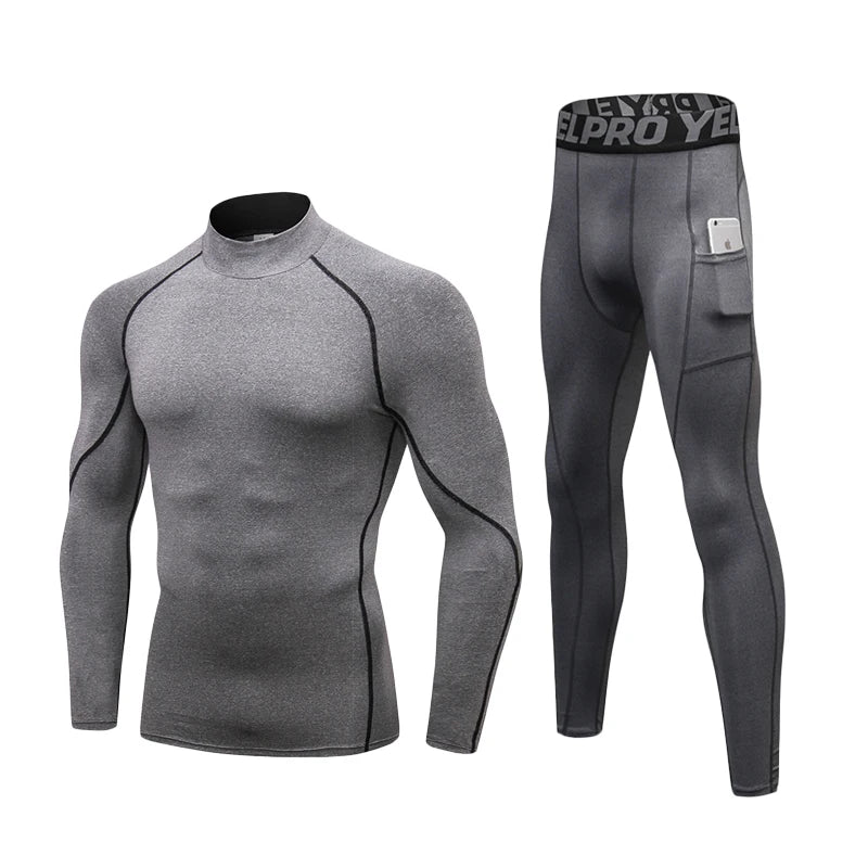 Thermal Underwear Sets Men High Collar Winter Long Johns