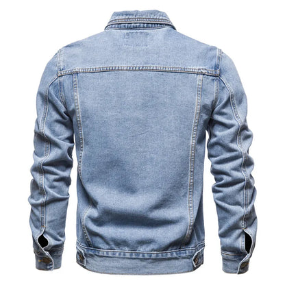 Men Denim Jackets  Fashion  Causal Oversized Casual Black Blue Denim