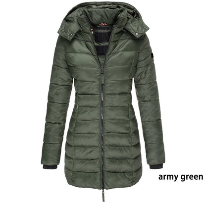 Winter Jackets for Women Zipper Hooded Cotton Padded Jackets.